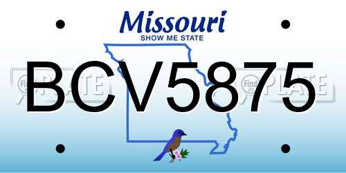 BCV5875 Missouri License Plate