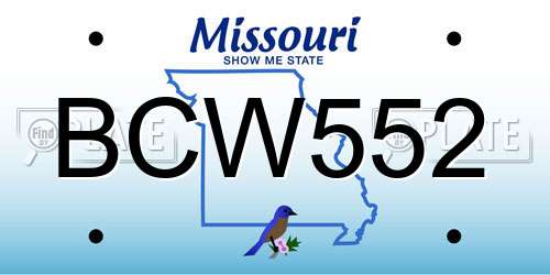BCW552 Missouri License Plate