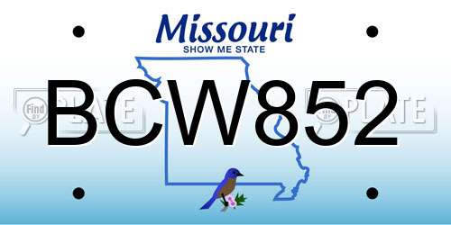 BCW852 Missouri License Plate