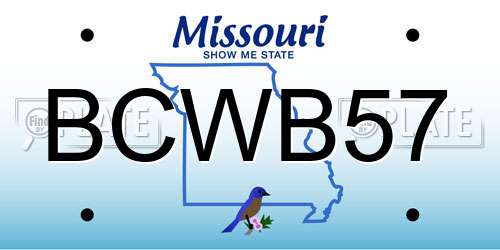 BCWB57 Missouri License Plate