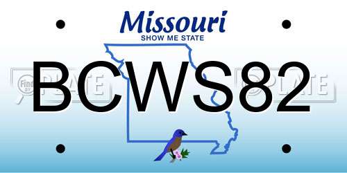 BCWS82 Missouri License Plate
