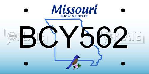 BCY562 Missouri License Plate
