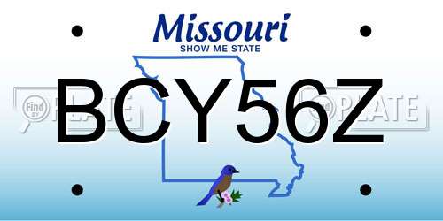 BCY56Z Missouri License Plate