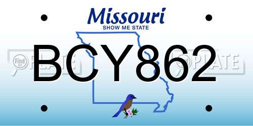BCY862 Missouri License Plate