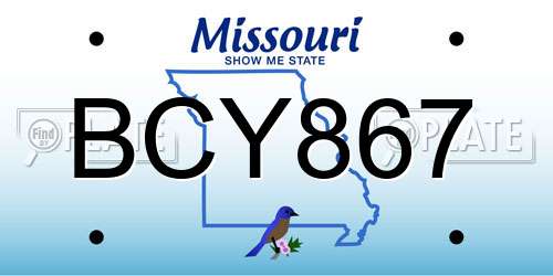 BCY867 Missouri License Plate