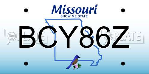 BCY86Z Missouri License Plate