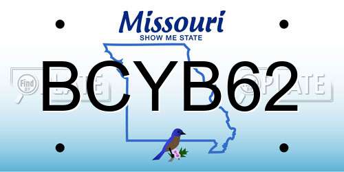 BCYB62 Missouri License Plate