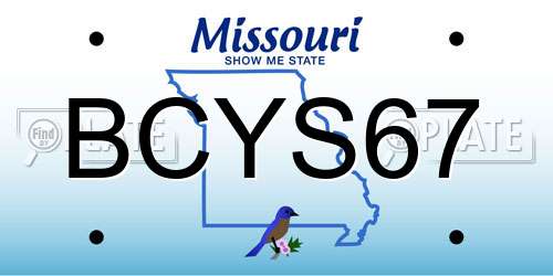 BCYS67 Missouri License Plate