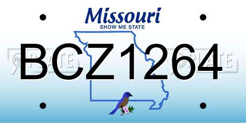 BCZ1264 Missouri License Plate