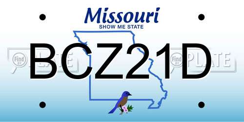 BCZ21D Missouri License Plate