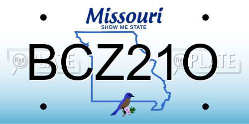 BCZ21O Missouri License Plate