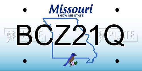 BCZ21Q Missouri License Plate