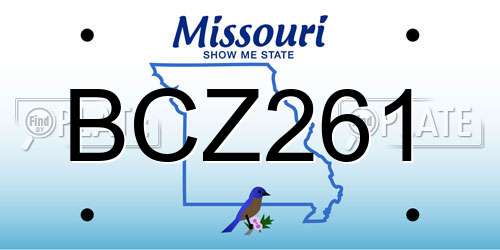 BCZ261 Missouri License Plate