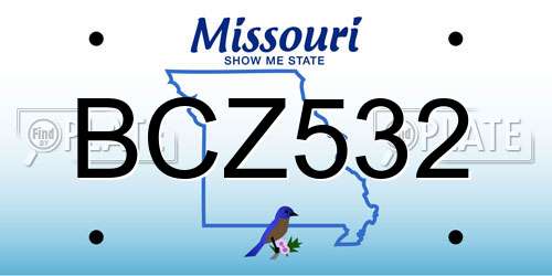 BCZ532 Missouri License Plate