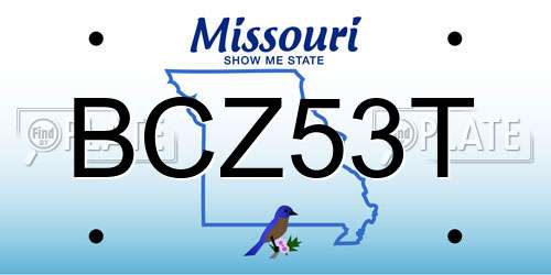 BCZ53T Missouri License Plate