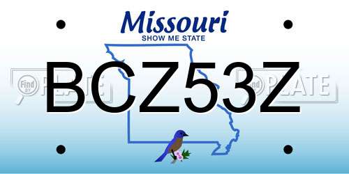 BCZ53Z Missouri License Plate