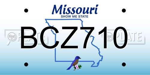BCZ710 Missouri License Plate