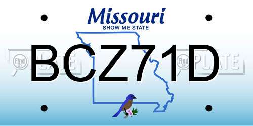 BCZ71D Missouri License Plate