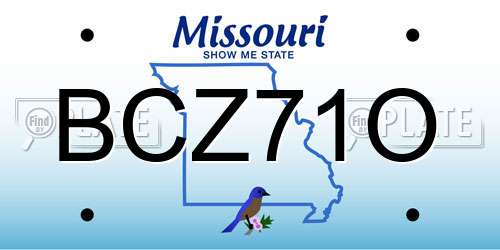 BCZ71O Missouri License Plate