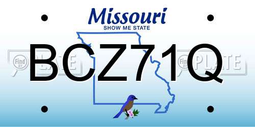 BCZ71Q Missouri License Plate