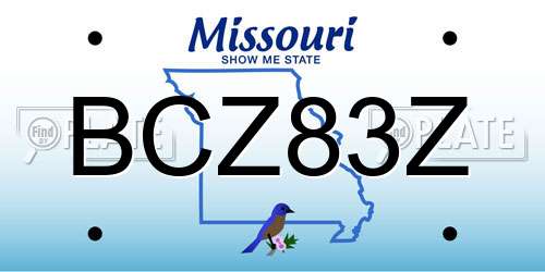 BCZ83Z Missouri License Plate