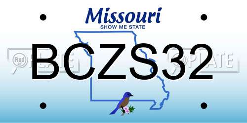BCZS32 Missouri License Plate