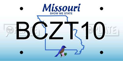 BCZT10 Missouri License Plate