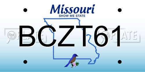BCZT61 Missouri License Plate