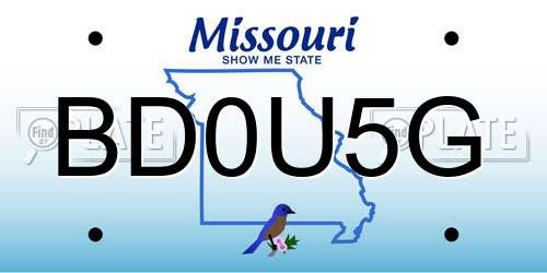BD0U5G Missouri License Plate