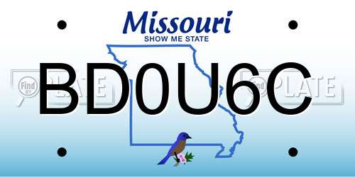BD0U6C Missouri License Plate