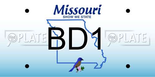 BD1 Missouri License Plate