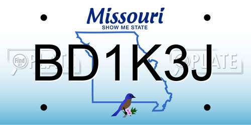 BD1K3J Missouri License Plate