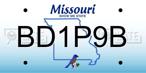 BD1P9B Missouri License Plate