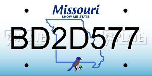 BD2D577 Missouri License Plate