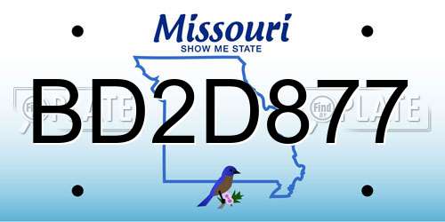 BD2D877 Missouri License Plate