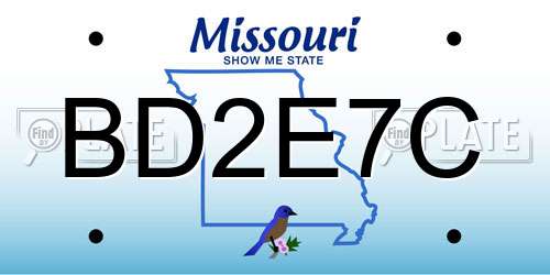 BD2E7C Missouri License Plate