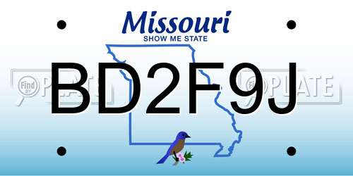 BD2F9J Missouri License Plate