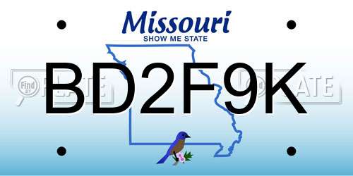 BD2F9K Missouri License Plate