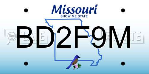 BD2F9M Missouri License Plate
