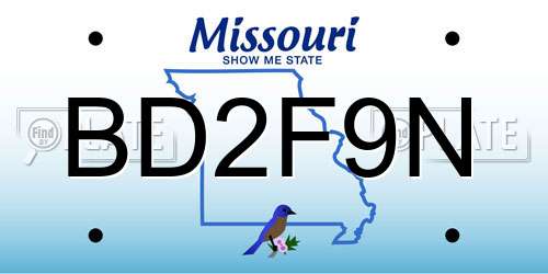 BD2F9N Missouri License Plate