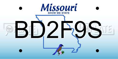 BD2F9S Missouri License Plate