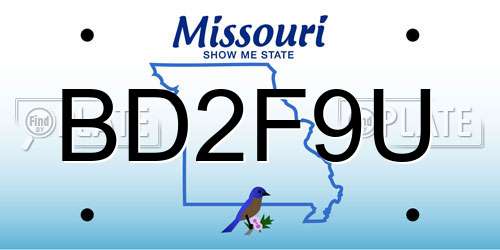 BD2F9U Missouri License Plate