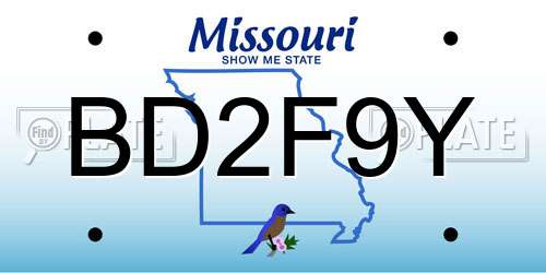 BD2F9Y Missouri License Plate
