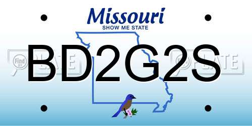 BD2G2S Missouri License Plate