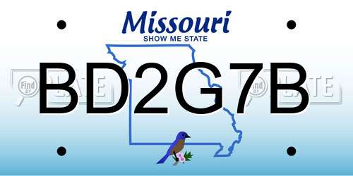BD2G7B Missouri License Plate