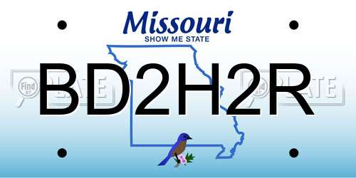 BD2H2R Missouri License Plate