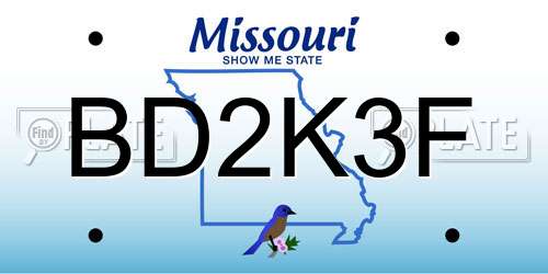 BD2K3F Missouri License Plate