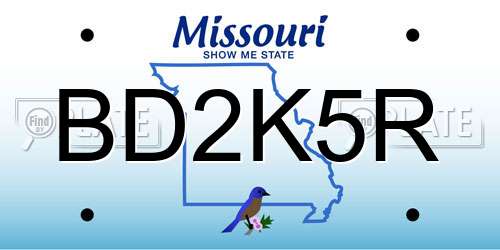 BD2K5R Missouri License Plate
