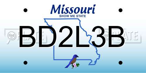 BD2L3B Missouri License Plate