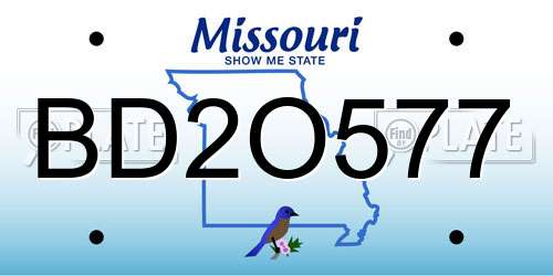 BD2O577 Missouri License Plate